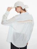 Light blue oversized button-down shirt - View 6 | WEUXS
