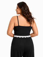 Elegant Lace Trim Pajama Set - WEUXS