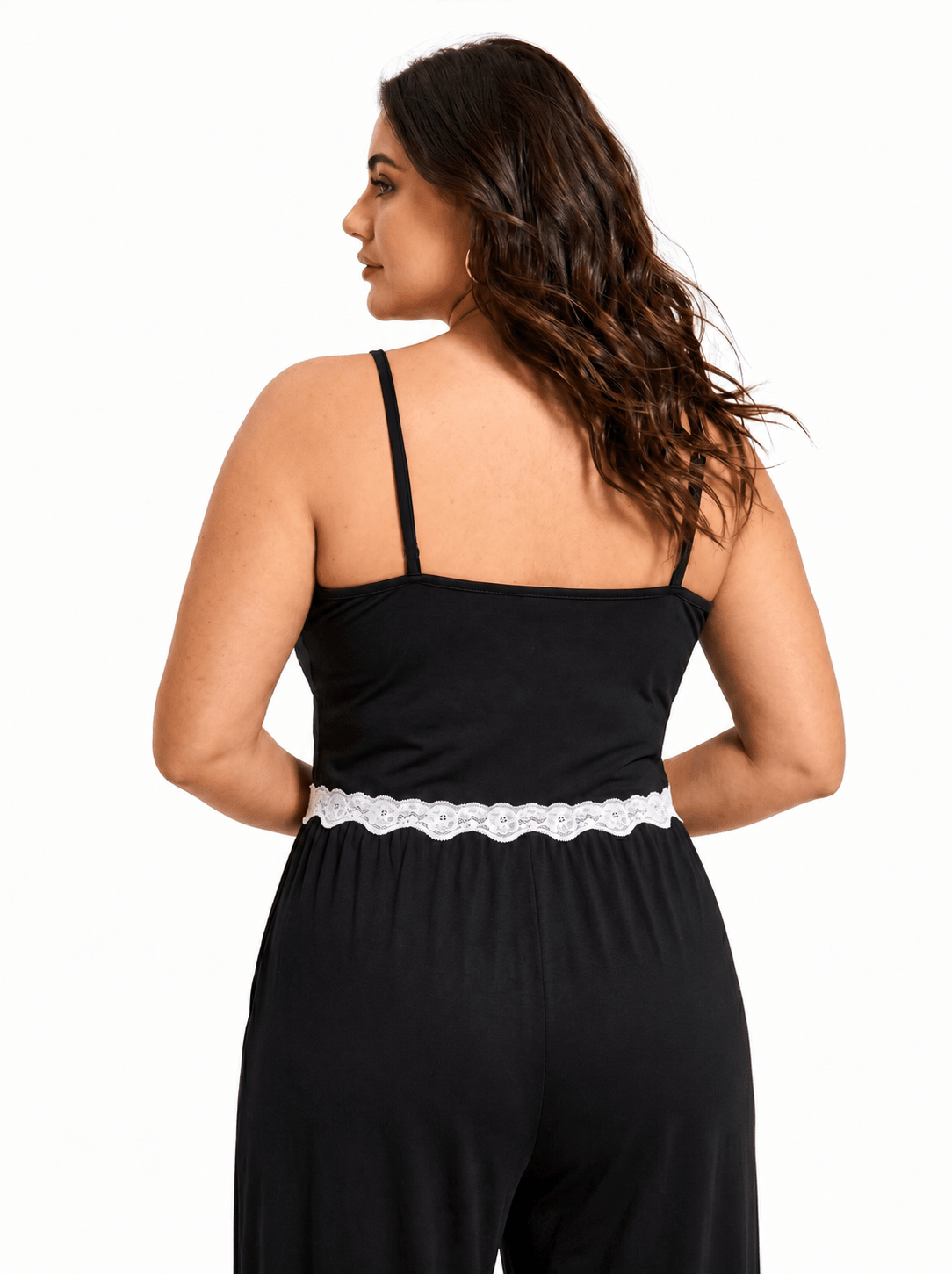 Elegant Lace Trim Pajama Set - WEUXS