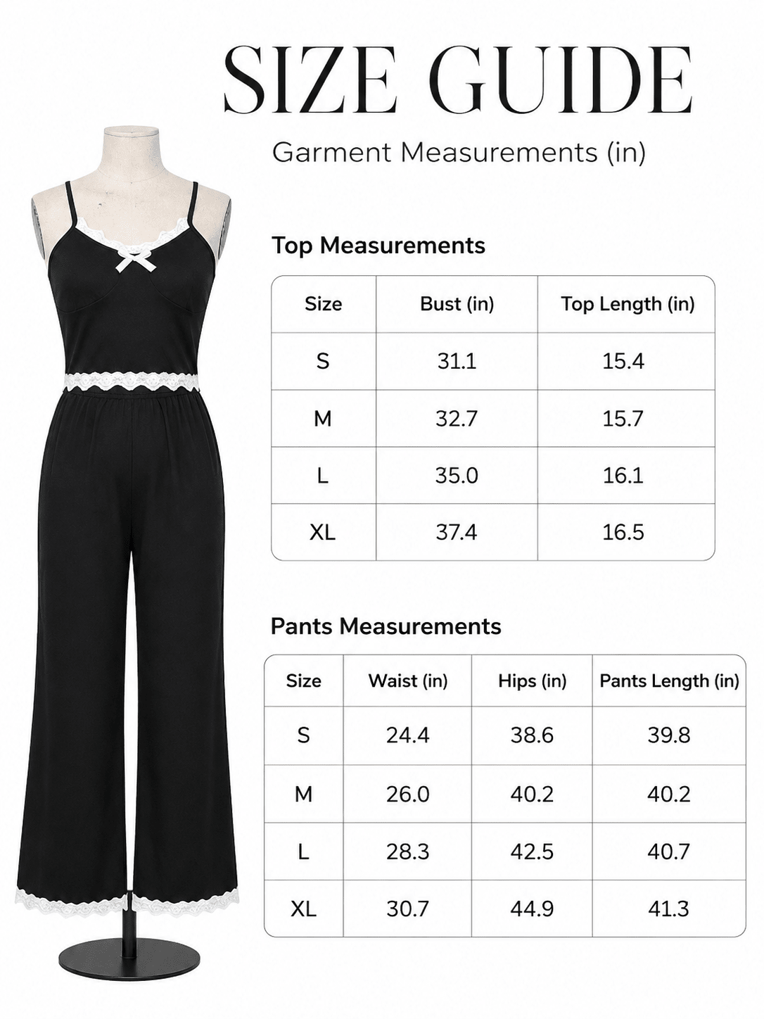 Elegant Lace Trim Pajama Set - WEUXS