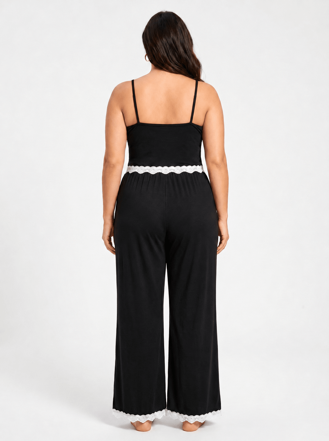 Elegant Lace Trim Pajama Set - WEUXS