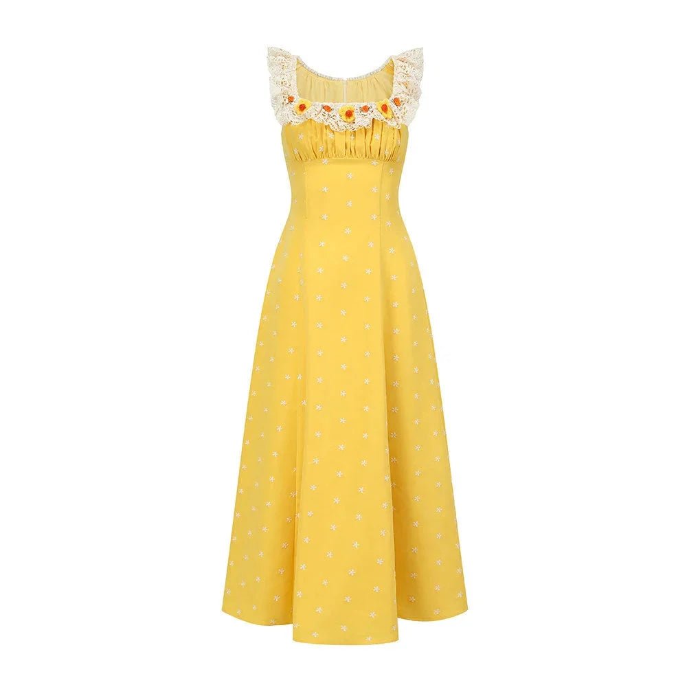 Embroidered Maxi Dress Square Neckline Secondary image