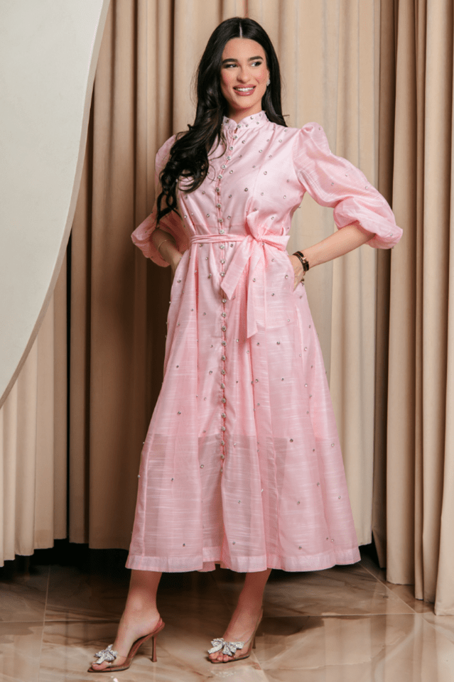 Emelia Crystal Embellished Sheer Maxi Dress - WEUXS