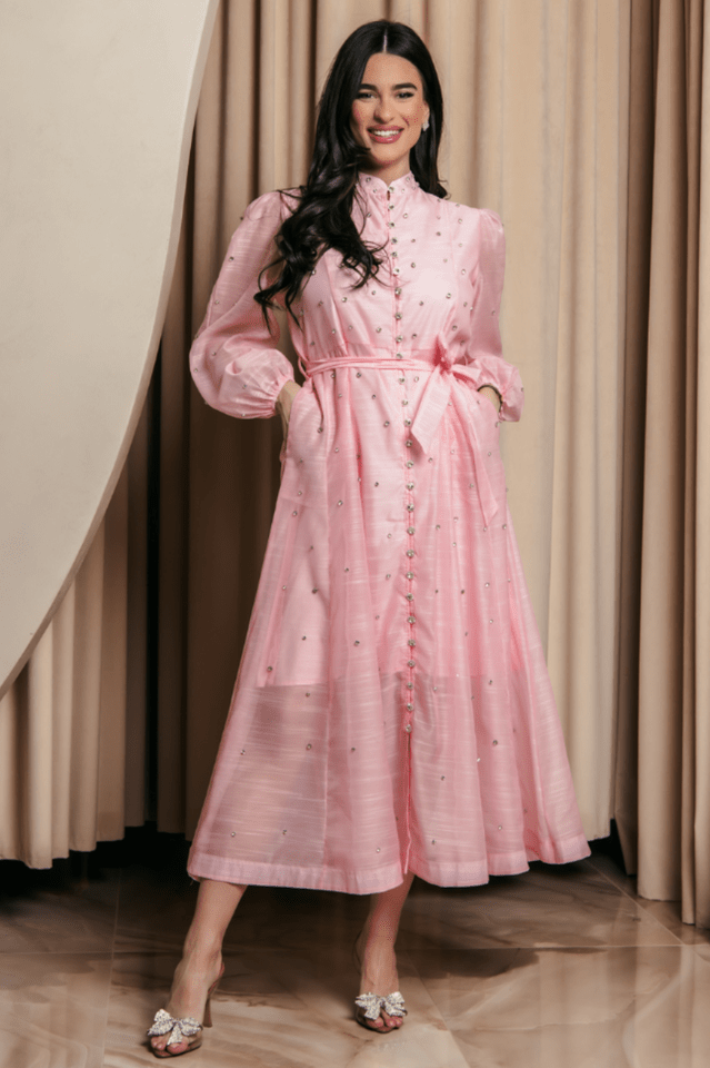 Emelia Crystal Embellished Sheer Maxi Dress - WEUXS