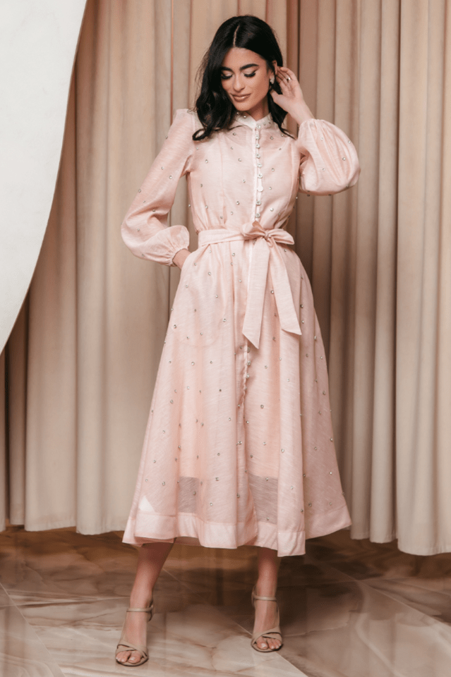 Emelia Crystal Embellished Sheer Maxi Dress - WEUXS