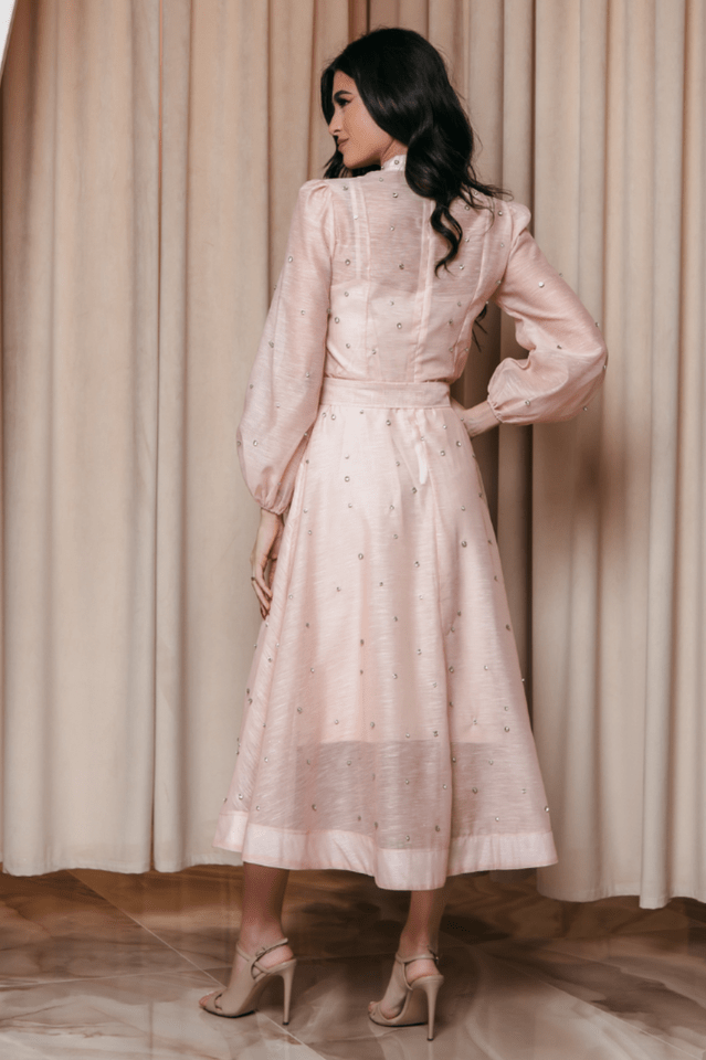 Emelia Crystal Embellished Sheer Maxi Dress - WEUXS