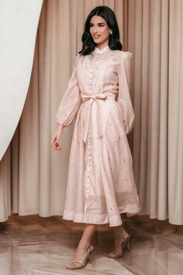 Emelia Crystal Embellished Sheer Maxi Dress - WEUXS