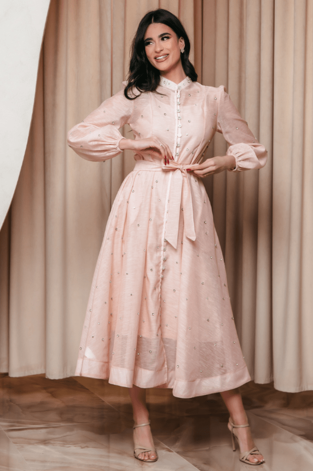 Emelia Crystal Embellished Sheer Maxi Dress - WEUXS