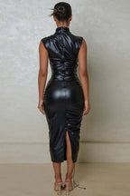 Erica High Collar Midi Dress - View 6 | WEUXS