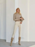 Essential Soft Ribbed Mock Neck Sweater - WEUXS