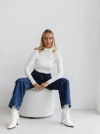 Essential Soft Ribbed Mock Neck Sweater - WEUXS