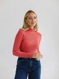 Essential Soft Ribbed Mock Neck Sweater - WEUXS