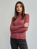 Essential Soft Ribbed Mock Neck Sweater - WEUXS