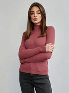 Essential Soft Ribbed Mock Neck Sweater - WEUXS