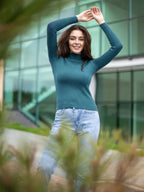Essential Soft Ribbed Mock Neck Sweater - WEUXS