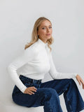 Essential Soft Ribbed Mock Neck Sweater - WEUXS