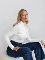 Essential Soft Ribbed Mock Neck Sweater - WEUXS