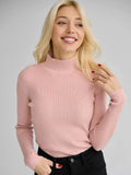 Essential Soft Ribbed Mock Neck Sweater - WEUXS
