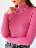Essential Soft Ribbed Mock Neck Sweater - WEUXS