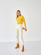 Essential Soft Ribbed Mock Neck Sweater - WEUXS