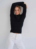 Essential Soft Ribbed Mock Neck Sweater - WEUXS