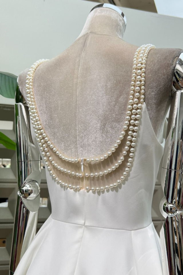 Esther Pearl Embelished Open Back Mini Dress - WEUXS