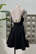 Esther Pearl Embelished Open Back Mini Dress - WEUXS