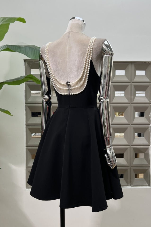 Esther Pearl Embelished Open Back Mini Dress - WEUXS