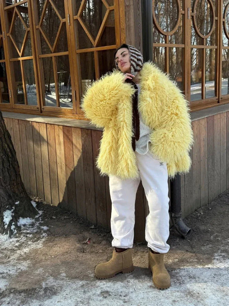 Shaggy Faux Fur Coat - View 6 | WEUXS