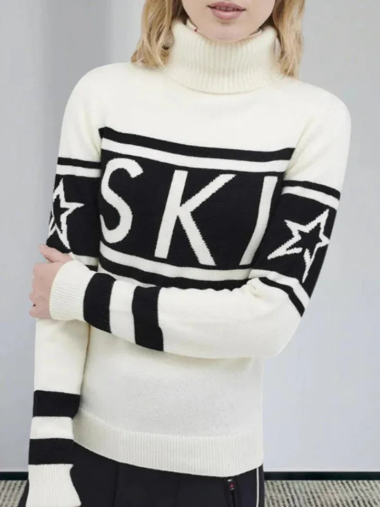 Graphic Turtleneck Sweater - View 8 | WEUXS