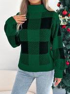 Evergreen Heritage Buffalo Plaid Turtleneck Sweater - WEUXS