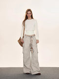 Crew neck knit sweater with button cuffs - View 6 | WEUXS