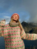 Nordic Bloom Chunky Knit Sweater - View 6 | WEUXS