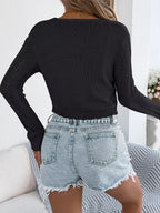 Pointelle Tie-Front Cardigan - View 6 | WEUXS