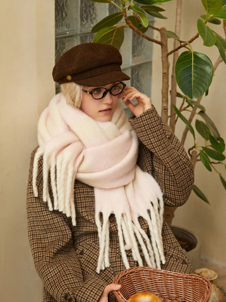 Oversized Block Stripe Knit Scarf - View 18 | WEUXS