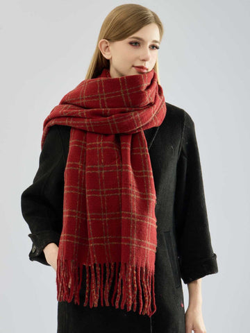 Textured Plaid Scarf