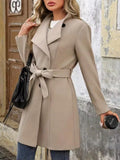 The Olivia Belted Wool-Blend Coat - WEUXS