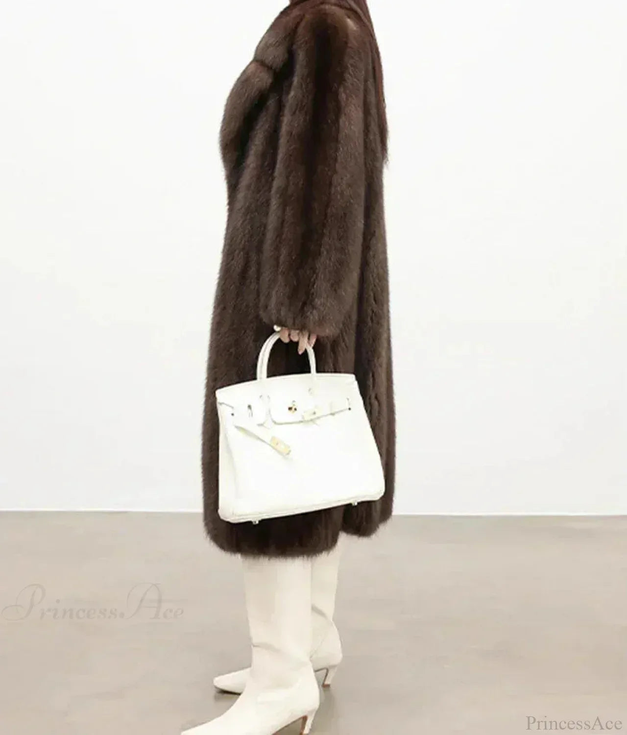 Textured Faux Fur Coat Secondary image