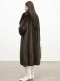 Faux Fur Lapel Pit Fabric Drape Overcoat