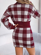 Plaid knit two piece set - View 8 | WEUXS