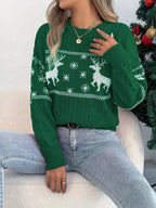 Red Reindeer Snowflake Knit Sweater - View 12 | WEUXS