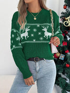 Red Reindeer Snowflake Knit Sweater - View 7 | WEUXS