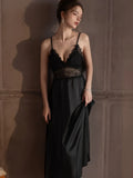 Satin lace robe and slip dress set - View 19 | WEUXS