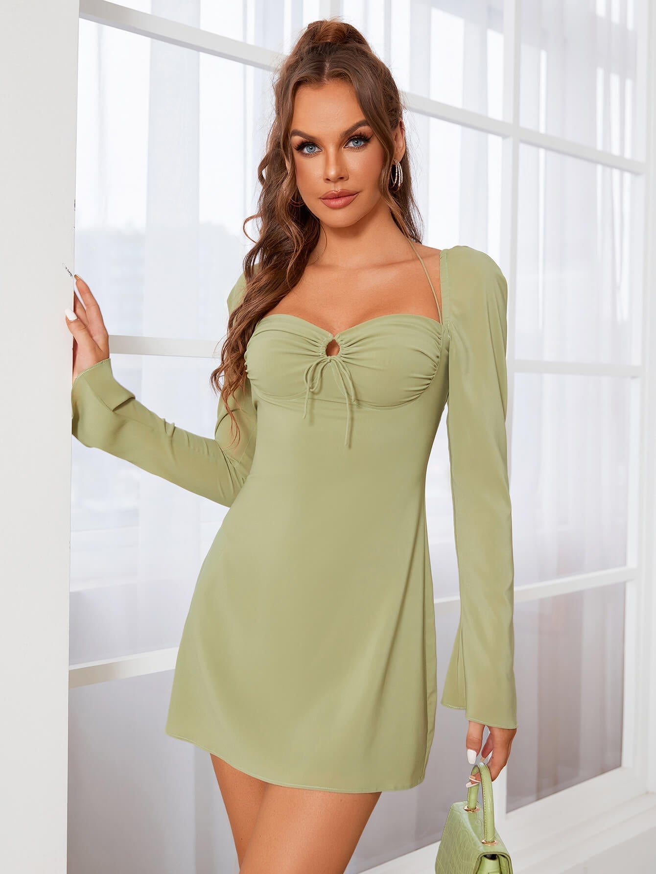 Halter Neck Square Neck Dress - View 15 | WEUXS