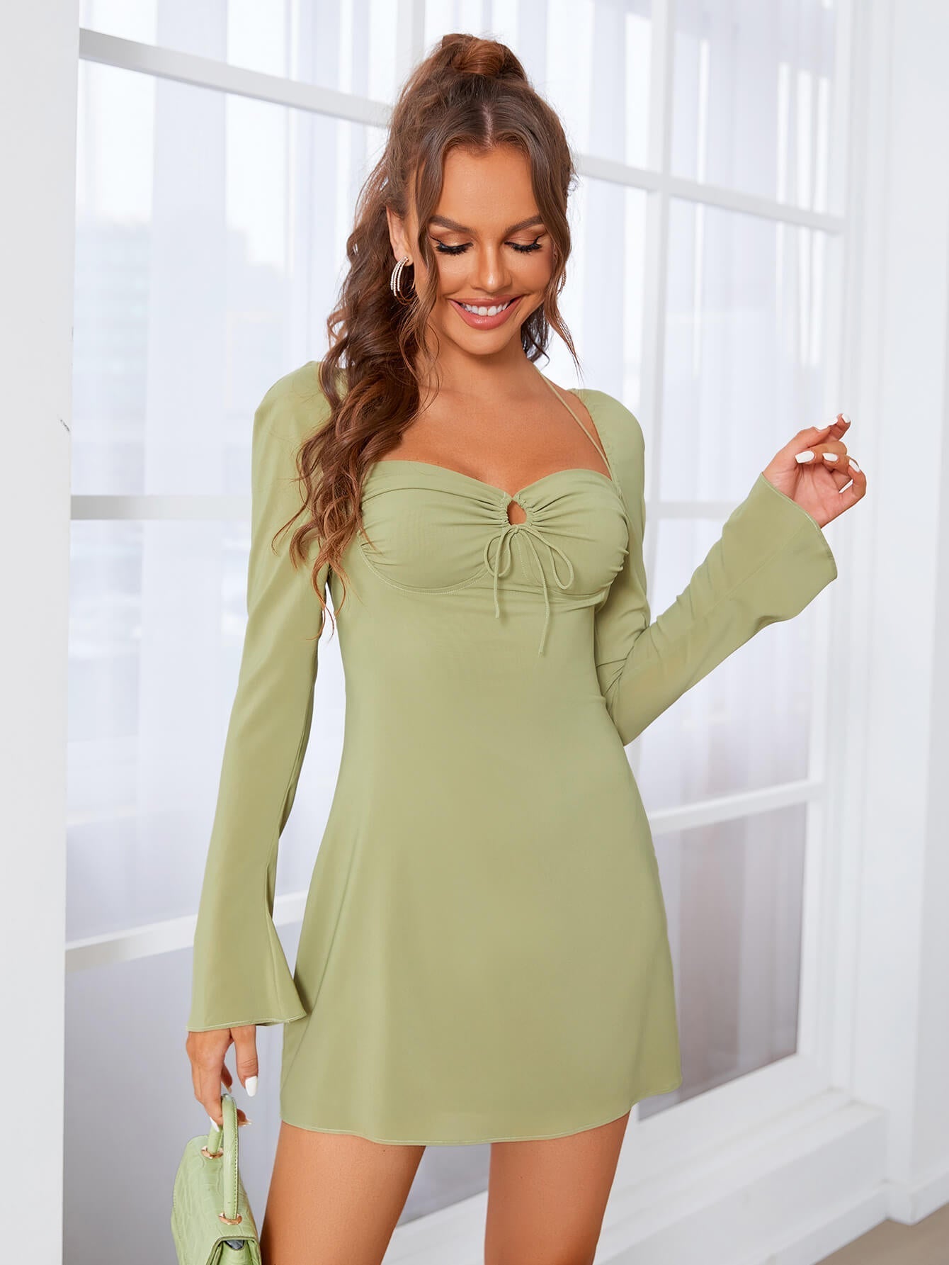 Halter Neck Square Neck Dress - View 17 | WEUXS