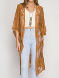 Embroidered lace kimono cover up - View 8 | WEUXS