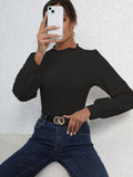 Ribbed Knit Mock Neck Bodysuit - View 6 | WEUXS