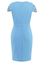 Elegant V-Neck Crepe Dress - View 6 | WEUXS