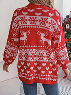 Green Reindeer Fair Isle Knit Cardigan - View 15 | WEUXS