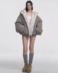 grey reversible fur jacket boogzel clothing